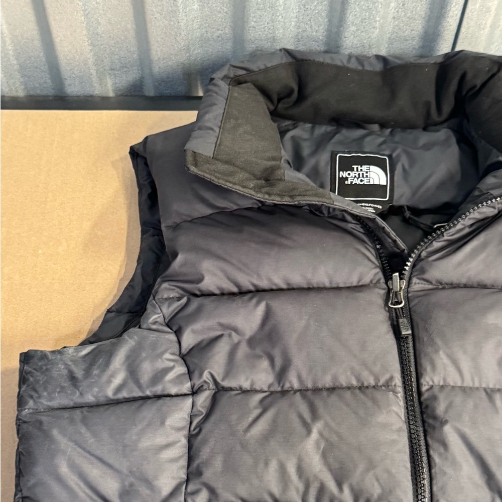 The North Face Puffer Vest Jacket Womens Large Black Nuptse 700 Goose Down Fill - Picture 3 of 9